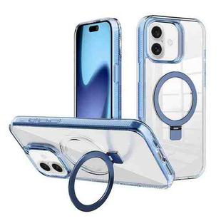 For iPhone 17 Kalebol MagSafe Holder Simple Clear TPU Phone Case(Blue)