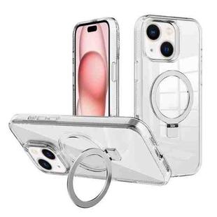 For iPhone 15 Plus Kalebol MagSafe Holder Simple Clear TPU Phone Case(Transparent)