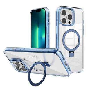 For iPhone 13 Pro Kalebol MagSafe Holder Simple Clear TPU Phone Case(Blue)