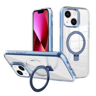 For iPhone 13 Kalebol MagSafe Holder Simple Clear TPU Phone Case(Blue)