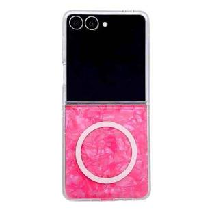 For Samsung Galaxy Z Flip7 5G Pearlescent Shell Texture MagSafe Phone Case(Red)