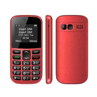 MXMID B210 Keypad Phone, 1.77 inch SC6531E, LED Flashlight, Big Keyboard Big Fonts, SOS, Network: 2G, Dual SIM, Plug:EU Plug(Red)