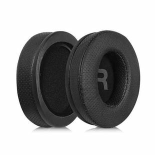 1 Pair Protein Leather Stitching LR Printing Punching Earphone Replacement Earpads Pads For Philips SHP9500(Black)