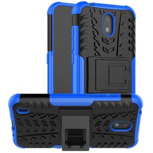 For Nokia 1.3 Tire Texture Shockproof TPU + PC Protective Case with Holder(Blue)