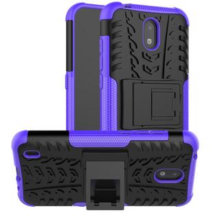 For Nokia 1.3 Tire Texture Shockproof TPU + PC Protective Case with Holder(Purple)