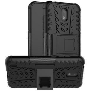For Nokia 1.3 Tire Texture Shockproof TPU + PC Protective Case with Holder(Black)