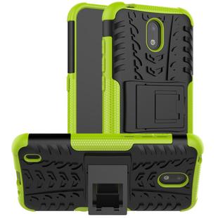 For Nokia 1.3 Tire Texture Shockproof TPU + PC Protective Case with Holder(Green)