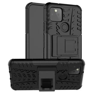 For Google Pixel 5 Tire Texture Shockproof TPU + PC Protective Case with Holder(Black)