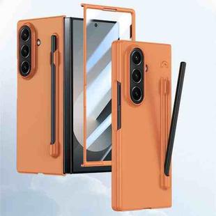 For Samsung Galaxy Z Fold7 5G Integrated Skin Feel PC Phone Case with Pen / Pen Box(Orange)