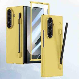 For Samsung Galaxy Z Fold7 5G Integrated Skin Feel PC Phone Case with Pen / Pen Box(Yellow)