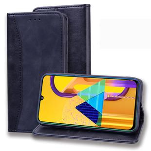For Samsung Galaxy M30S Business Stitching Horizontal Flip Leather Case with Double Folding & Bracket & Card Slots & Photo Frame & Wallet(Black)