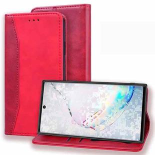 For Samsung Galaxy Note 10 Business Stitching Horizontal Flip Leather Case with Double Folding & Bracket & Card Slots & Photo Frame & Wallet(Red)