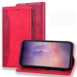 For Samsung Galaxy Note20 Business Stitching Horizontal Flip Leather Case with Double Folding & Bracket & Card Slots & Photo Frame & Wallet(Red)