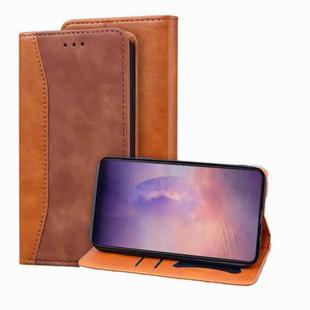 For Samsung Galaxy Note20 Ultra Business Stitching Horizontal Flip Leather Case with Double Folding & Bracket & Card Slots & Photo Frame & Wallet(Brown)