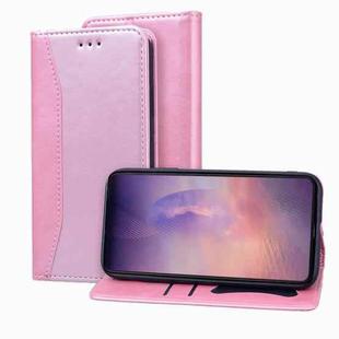 For Samsung Galaxy Note20 Ultra Business Stitching Horizontal Flip Leather Case with Double Folding & Bracket & Card Slots & Photo Frame & Wallet(Rose Gold)