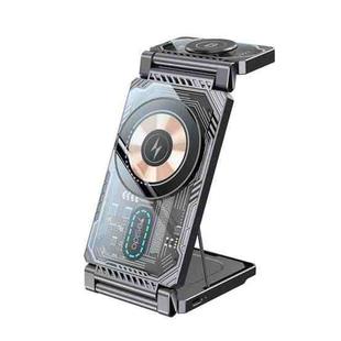 Yesido DS25 3-in-1 Foldable Magnetic Wireless Charging Station(Black)