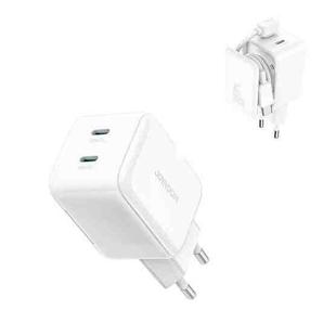 JOYROOM TCL05 45W GaN Dual USB-C / Type-C Port Mini Charger, with Cable, Plug:EU Plug(White)