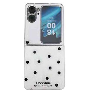 For OPPO Find N2 Flip Glitter Powder Dots Pattern Phone Case(White)