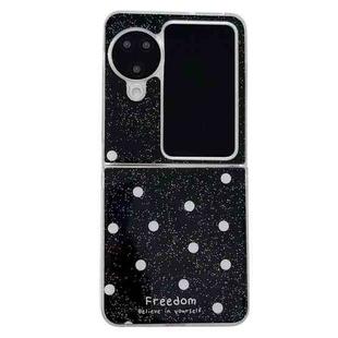 For OPPO Find N3 Flip Glitter Powder Dots Pattern Phone Case(Black)