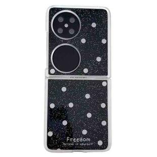 For Huawei P50 Pocket Glitter Powder Dots Pattern Phone Case(Black)
