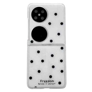 For Huawei P50 Pocket Glitter Powder Dots Pattern Phone Case(White)