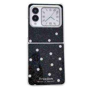 For Huawei Nova Flip Glitter Powder Dots Pattern Phone Case(Black)