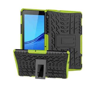 For Huawei MediaPad T5 Tire Texture Shockproof TPU + PC Protective Case with Holder(Green)