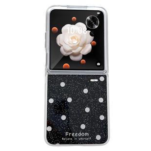 For Honor Magic V Flip Glitter Powder Dots Pattern Phone Case(Black)