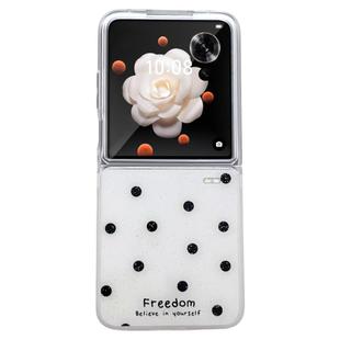 For Honor Magic V Flip Glitter Powder Dots Pattern Phone Case(White)