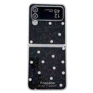 For Samsung Galaxy Z Flip4 Glitter Powder Dots Pattern Phone Case(Black)