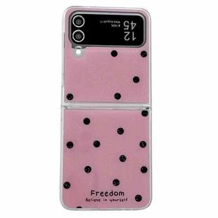 For Samsung Galaxy Z Flip4 Glitter Powder Dots Pattern Phone Case(Rose Red)
