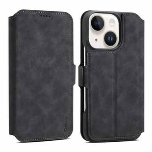 For iPhone 14 / 13 Denior B07 MagSafe Detachable Leather Phone Case(Black)