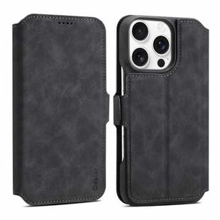 For iPhone 16 Pro Max Denior B07 MagSafe Detachable Leather Phone Case(Black)