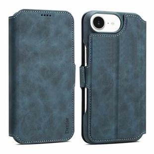 For iPhone 16e Denior B07 MagSafe Detachable Leather Phone Case(Blue)