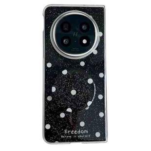 For OPPO Find N5 Glitter Powder Dots Pattern Phone Case with Holder(Black)
