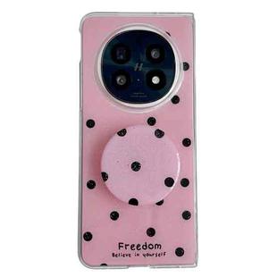 For OPPO Find N5 Glitter Powder Dots Pattern Phone Case with Holder(Rose Red)