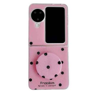 For OPPO Find N3 Flip Glitter Powder Dots Pattern Phone Case with Holder(Rose Red)