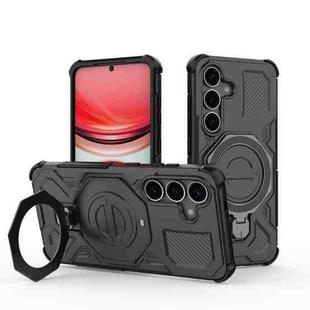 For Samsung Galaxy S25 5G J-20 Solid Color MagSafe Magnetic TPU+PC Phone Case(Black)