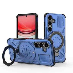 For Samsung Galaxy S25 5G J-20 Solid Color MagSafe Magnetic TPU+PC Phone Case(Blue)