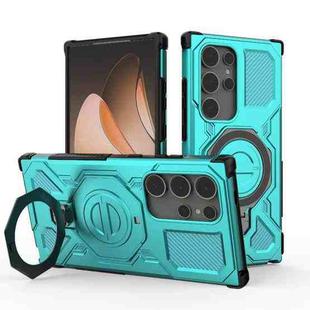 For Samsung Galaxy S24 Ultra 5G J-20 Solid Color MagSafe Magnetic TPU+PC Phone Case(Lake Blue)