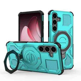 For Samsung Galaxy S25+ 5G J-20 Solid Color MagSafe Magnetic TPU+PC Phone Case(Lake Blue)
