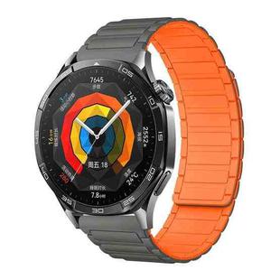 18mm Tri-beads Magnetic Silicone Watch Band(Grey Orange)