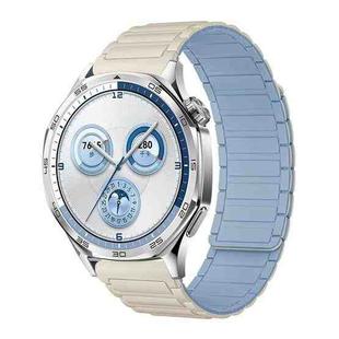 22mm Tri-beads Magnetic Silicone Watch Band(White Fog Blue)
