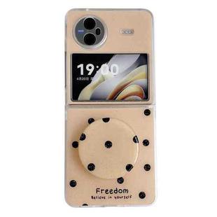 For vivo X Flip Glitter Powder Dots Pattern Phone Case with Holder(Gold)