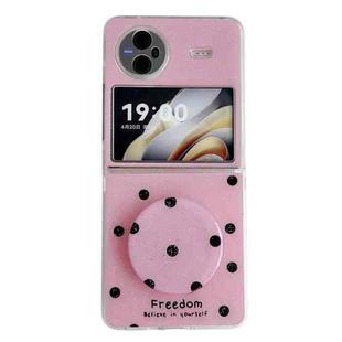 For vivo X Flip Glitter Powder Dots Pattern Phone Case with Holder(Rose Red)