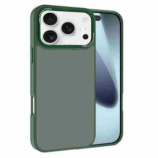 For iPhone 17 Pro Max Kalebol Metal Lens Frame Frosted PC Phone Case(Dark Green)