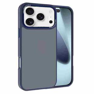 For iPhone 17 Pro Max Kalebol Metal Lens Frame Frosted PC Phone Case(Navy Blue)