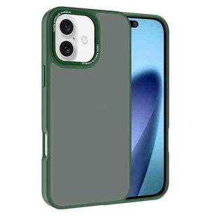 For iPhone 17 Kalebol Metal Lens Frame Frosted PC Phone Case(Dark Green)