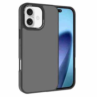 For iPhone 17 Kalebol Metal Lens Frame Frosted PC Phone Case(Black)