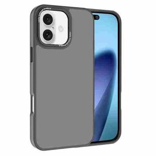 For iPhone 17 Kalebol Metal Lens Frame Frosted PC Phone Case(Grey)